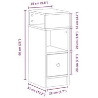 Nachtkastjes 2 st met lade 25x31x66 cm oud houtkleurig - thumbnail