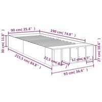 Bedframe bewerkt hout wit 90x190 cm - thumbnail
