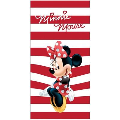 Minnie Mouse strandlaken wit rood 70 x 140 cm katoen