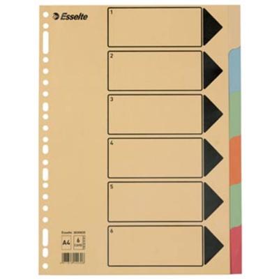 Esselte tabbladen 6 tabs, karton van 275 g/m²
