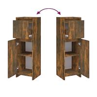 Badkamerkast 30x30x95 cm bewerkt hout gerookt eikenkleurig - thumbnail