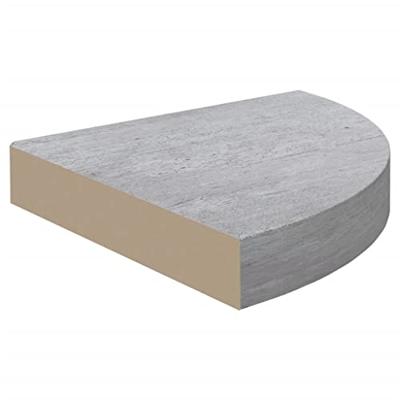 Hoekwandschappen 2 st 35x35x3,8 cm MDF betongrijs