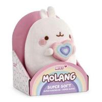 Nici pluchen knuffel molang regenboog met hart in geschenkdoos, 16cm - thumbnail