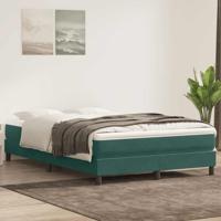 Boxspring zonder matras fluweel donkergroen 160x220 cm - thumbnail