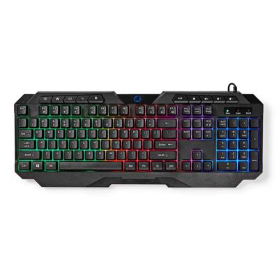 Nedis GKBD110BKUS Bedraad Gaming Toetsenbord Usb Type-a Membrane Toetsen Led Qwerty Us Internationaal Lengte Stroomkabel: 1.30 M Multimedia