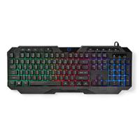 Nedis GKBD110BKUS Bedraad Gaming Toetsenbord Usb Type-a Membrane Toetsen Led Qwerty Us Internationaal Lengte Stroomkabel: 1.30 M Multimedia - thumbnail