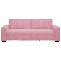 Driezitsbank 180 cm fluweel roze - thumbnail
