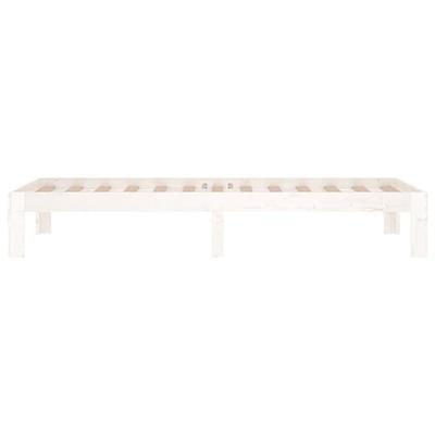 Bedframe massief hout wit 75x190 cm