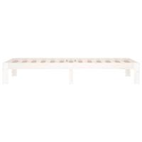 Bedframe massief hout wit 75x190 cm - thumbnail