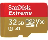 SanDisk Extreme® Action Cam microSDHC-kaart 32 GB Class 10, UHS-I, UHS-Class 3, v30 Video Speed Class Incl. SD-adapter, A1-vermogensstandaard - thumbnail