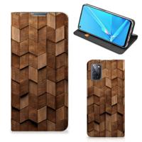 Book Wallet Case voor OPPO A52 | A72 Wooden Cubes - thumbnail