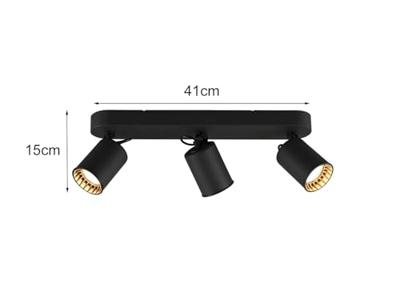 Pago - LED plafondlamp - 3 spots - Draaibaar en dimbaar - GU10 - Kantelbaar - Plafondspot - Voor binnen - Zwart Pago - LED plafondlamp - 3 spots - Draaibaar en dimbaar - GU10 - Kantelbaar - Plafondspot - Voor binnen - Zwart