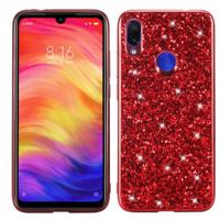 Glitter poeder schokbestendig TPU Case voor Xiaomi Redmi Note 7 (rood) - thumbnail