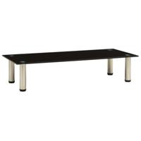 VidaXL Tv-meubel 80x35x17 cm gehard glas zwart - thumbnail