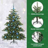 VidaXL Kunstmatige inklapbare kerstboom groen 150 cm pvc en staal - thumbnail