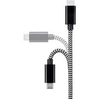 RENKFORCE USB 2.0 USB-C male kabel, USB-C mannelijk, 3,00 m, zwart/wit - thumbnail