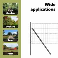 VidaXL Hek met paal grijs 1,4 x 10 m staal en pvc - thumbnail