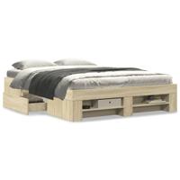 Bedframe zonder matras hout sonoma eikenkleurig 120x200 cm - thumbnail