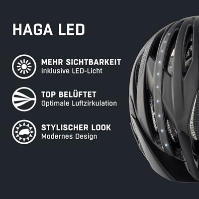 Olympic Sportswear Alpina sports urban helm haga led 51-56 mat zwart