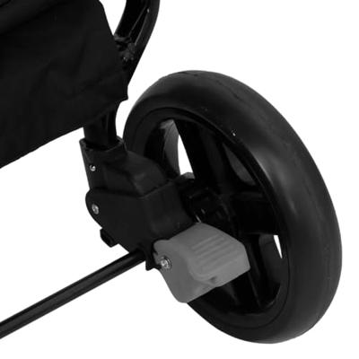 VidaXL Tweelingbuggy staal lichtgrijs en zwart