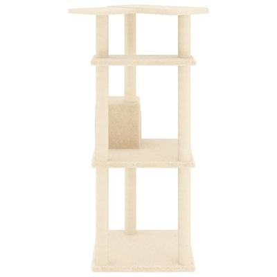 Kattenmeubel met sisal krabpalen 123 cm crmekleurig