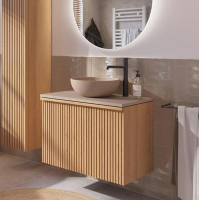 Ben Linea badmeubel incl. beige betonnennen waskom 80x45x71cm eiken naturel