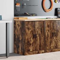 VidaXL Garagekast 60x51x85 cm massief grenenhout gerookt eiken - thumbnail