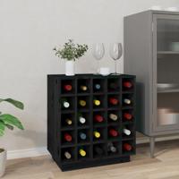 Wijnkast 55,5x34x61 cm massief grenenhout zwart - thumbnail