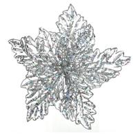 Poinsettia plc d23,50h10 cm zilver Everlands - Everlands - thumbnail