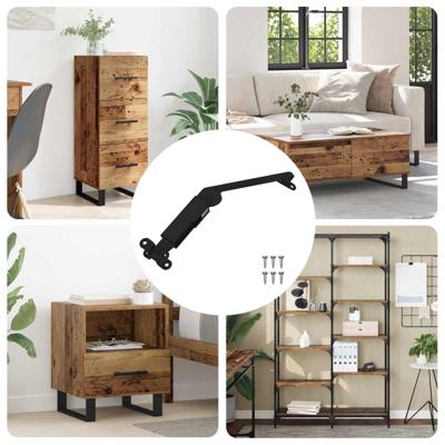 Deksel ondersteunend scharnier 12 pcs Zwart 192 x 32 x 50 mm