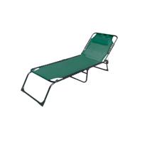 Marbueno Opvouwbare Stalen Ligstoel Met Kussen Tuin en Zwembad 190X58X27 cm Groen 10002 - thumbnail