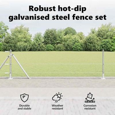 VidaXL Afrasteringspaal zilver 10 x 0,4 m (13 mm gaas) staal