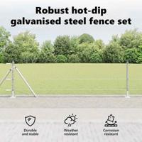 VidaXL Afrasteringspaal zilver 10 x 0,4 m (13 mm gaas) staal - thumbnail