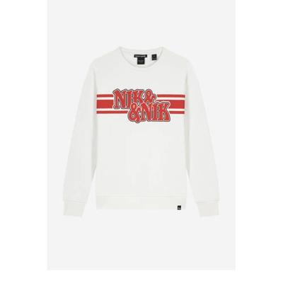 NIK&NIK sweater Alexi met tekst offwhite NIK&NIK sweater Alexi met tekst offwhite
