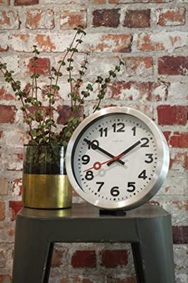 NeXtime ne-3998ar wandklok dia. 19 cm, geborsteld aluminium, &apos;station&apos; - thumbnail