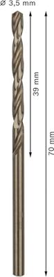 Bosch Accessoires Metaalboren HSS-Co, Standard 3,5 x 39 x 70 mm 10st - 2608585879