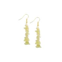 Oorbellen Jade Geel Splitsteen - thumbnail