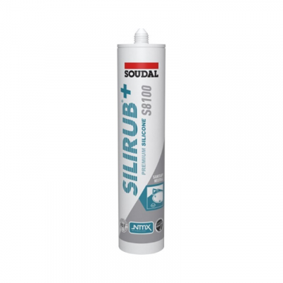 Soudal Silirub+ S8100 Neutraal | Sanitairkit | Tranparant/Grijs | 300 ml - 135729