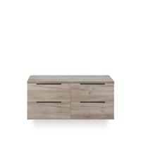 Seville Badmeubelset 120 cm - 4 laden - Wastafel Blad Craft Oak Edge greep - thumbnail