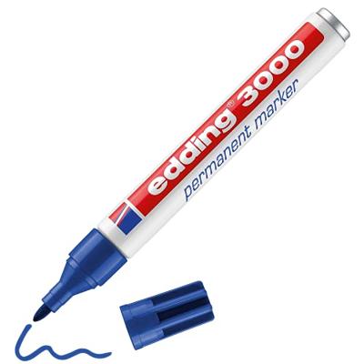 Edding Permanentmarker 4-3000-1-1003 Permanent marker Blauw Watervast: Ja
