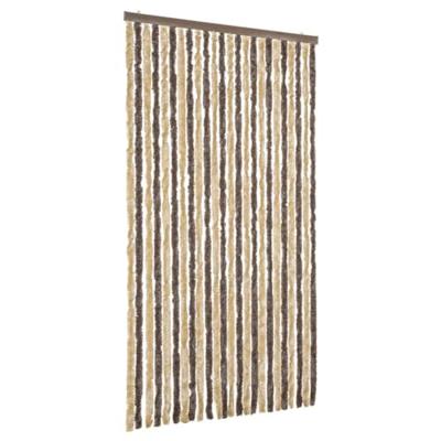 VidaXL Vliegengordijn 100x230 cm chenille donkerbruin en beige - thumbnail