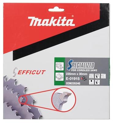 Makita Cirkelzaagblad voor Hout | Efficut | Ø 235mm Asgat 30mm 24T - E-01915