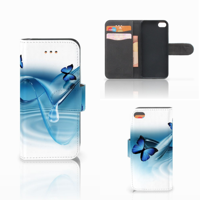 Apple iPhone 5C Telefoonhoesje met Pasjes Vlinders - thumbnail