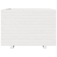 Plantenbak 70x70x49,5 cm massief grenenhout wit - thumbnail