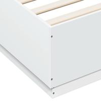 Bedframe met LED-verlichting bewerkt hout wit 200x200 cm - thumbnail