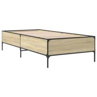 Bedframe bewerkt hout en metaal sonoma eikenkleurig 90x190 cm - thumbnail