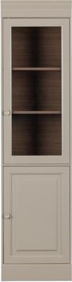 vtwonen Chow 1-deurs vitrinekast - Grenen - Dakargrau - 215x54x40 vtwonen Chow 1-deurs vitrinekast - Grenen - Dakargrau - 215x54x40