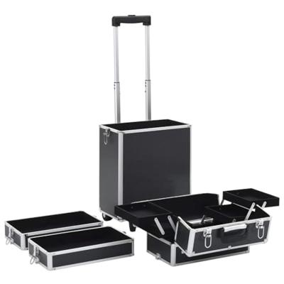 Make-up trolley aluminium zwart - thumbnail