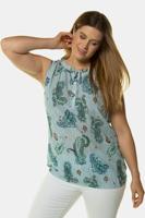 Ulla Popken Top, paisleydessin, opstaande kraag - Grote Maten - thumbnail