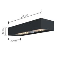 Wandlamp Velamp TEGEL Zwart Polycarbonaat 6 W 800 lm (4000 K) - thumbnail